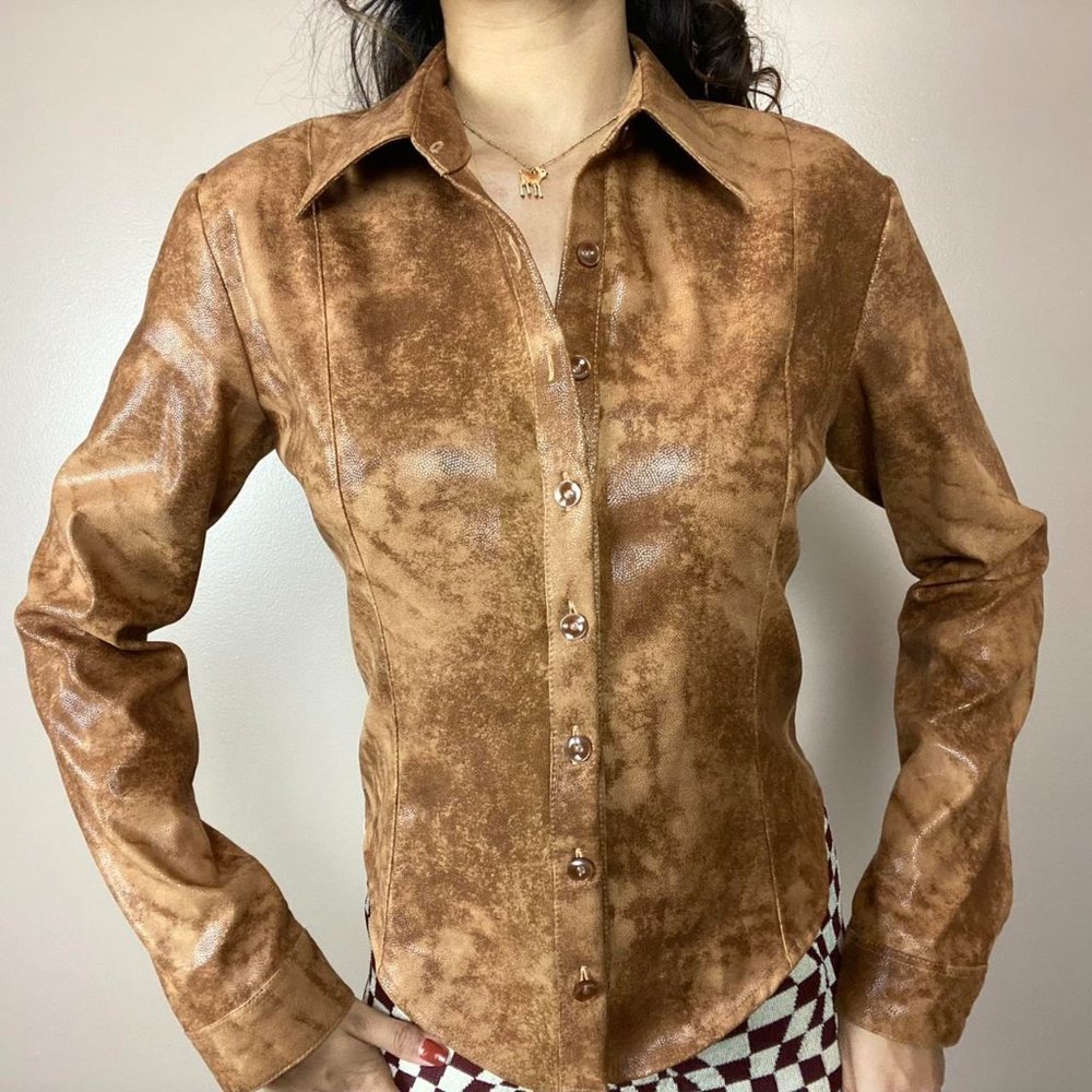 Western Faux Leather Imitation Long